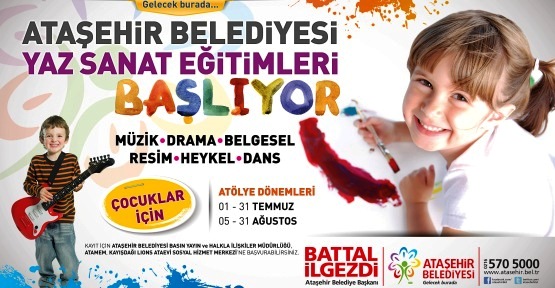 Ataşehir Belediyesi’nden Çocuklara Yaz Sanat Eğitimleri
